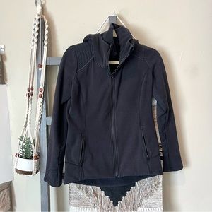 Athleta Jacket Womens Small Long Sleeve Full Zip black Hooded Pockets St…